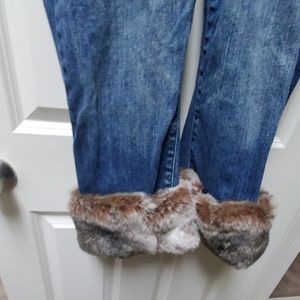 Real fur trimmed  Jeans